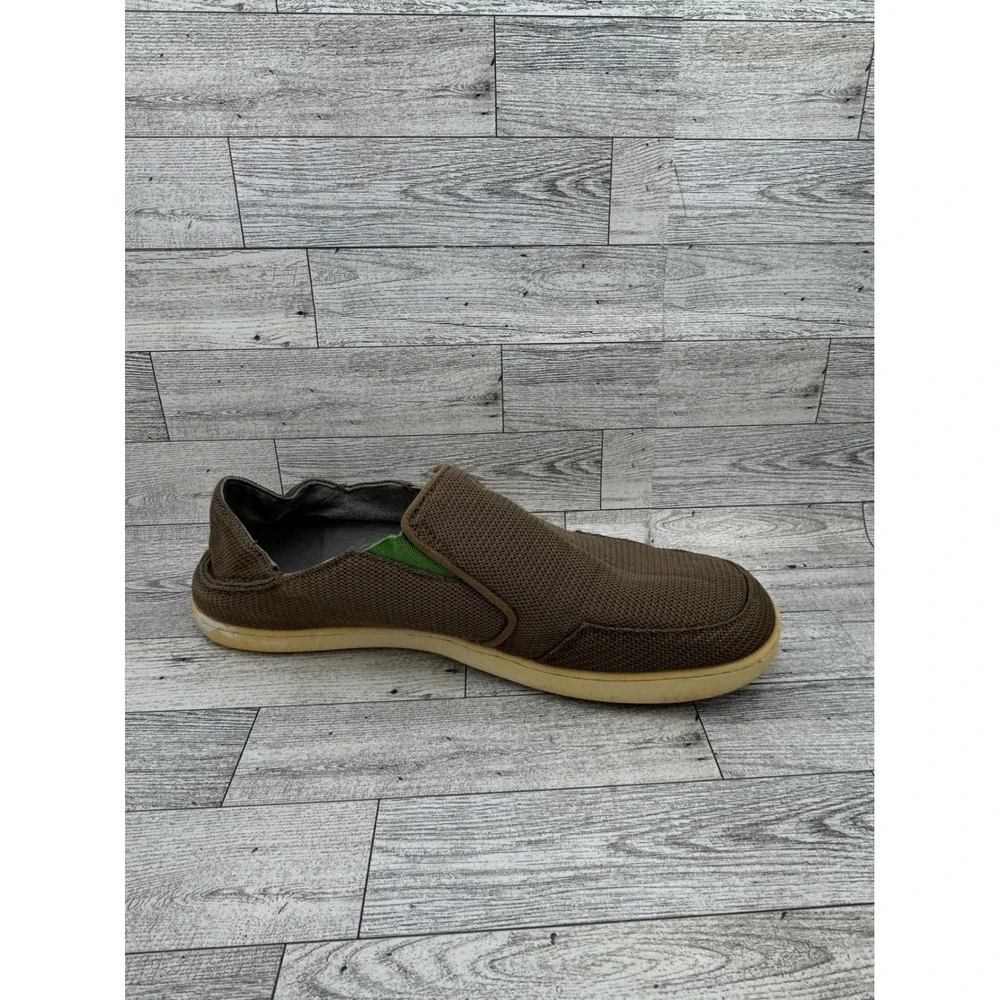 OluKai Nohea Mesh Men Slip On Loafers Brown Mesh Shoes 10188-4040 Size 11